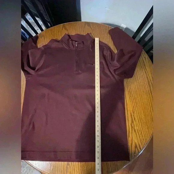 Hart Schaffner Marx Mens Size XL 1/4 Zip Pullover Wine Red Solid 100% Cotton - Picture 10 of 11